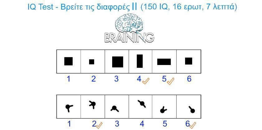 Γρήγορο δωρεάν IQ test - Βρείτε τις διαφορές 150 IQ